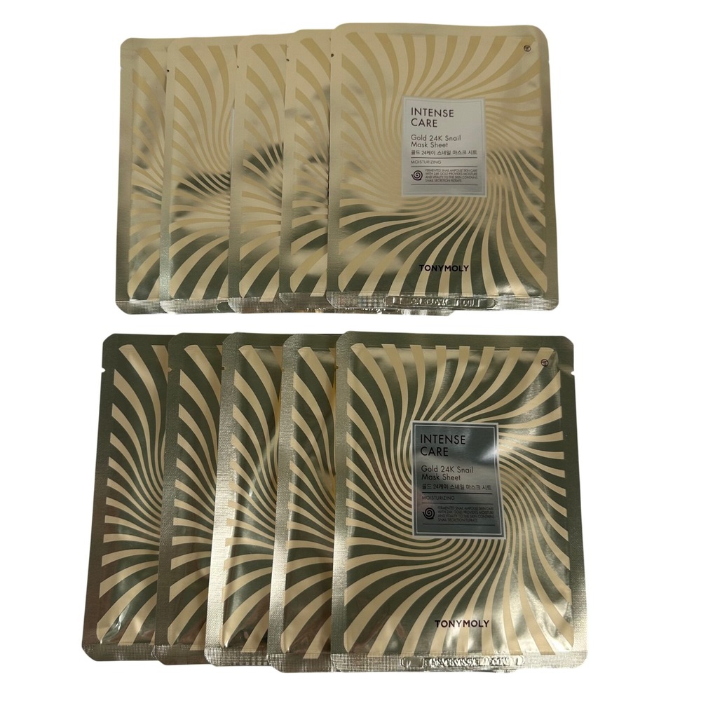 TONYMOLY Intense Care Gold 24K Snail Hydrogel Mask Sheet Set 10 Pack K-Beauty